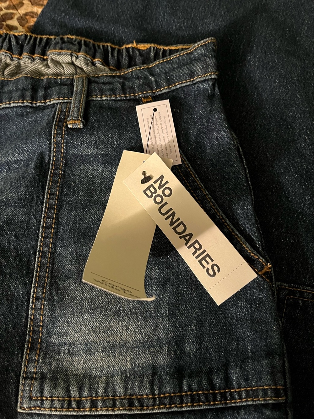 No Boundaries Dark Blue Stretch Denim Wide Leg Jeans - Picture 10 of 12